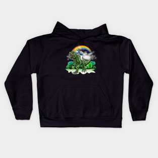 Jesus Riding Dinosaur Kids Hoodie